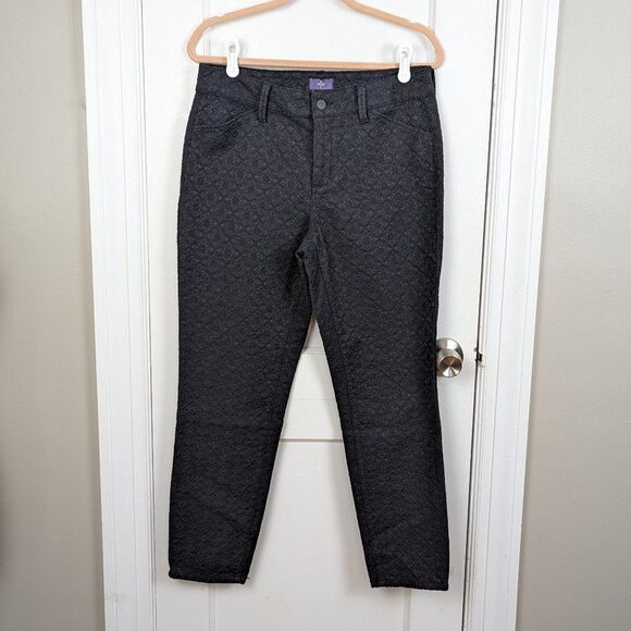 NYDJ | Textured Lace Overlay Ankle Jeans Sz 10 - Picture 1 of 8